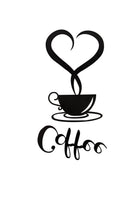 Kalp Buharlı Kahve Fincanı Duvar Dekoru|Mutfak ve Kafe İçin Dekoratif Tablo|Coffee Temalı Duvar Süsü