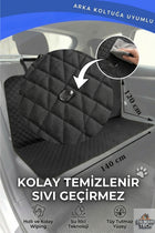 Evcil Hayvan Araç Arka Koltuk Koruma Örtüsü 140x120 cm — Siyah
