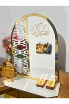 Ramazan Takvimi Masaüstü Dekor 22x28 cm | MDF Pleksi Gold Detay | Gün Değiştirilebilir