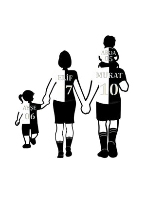 Yeni Eve İsimli Aile Forması Panosu - 4 Kişilik Aile